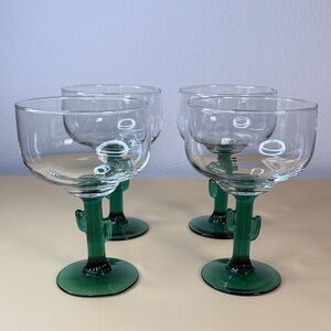 Set of 4 Cactus Stem Margarita Glasses